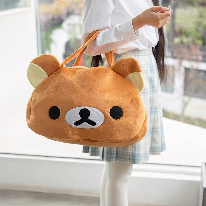 Anime Tote Bag - Rilakkuma Plush Shoulder Bag Cartoon Soft