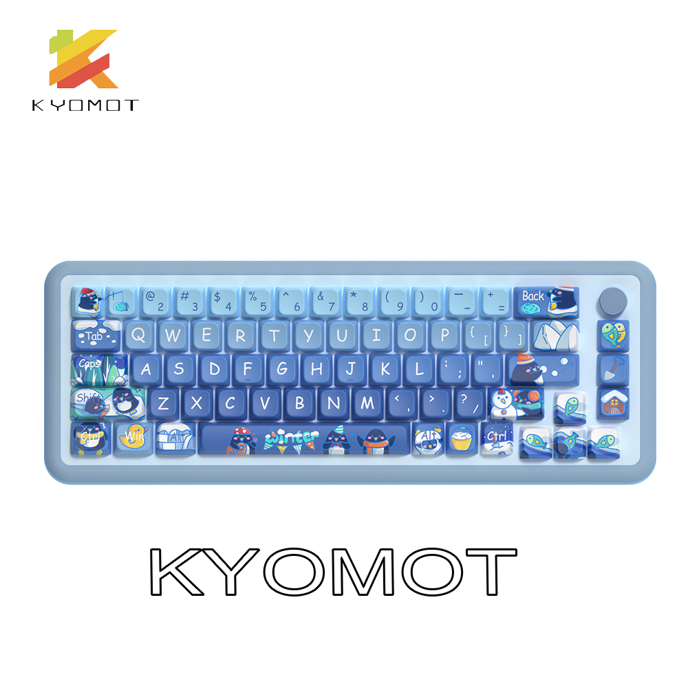 Keycap Artisan Anime - KYOMOT 158 Keys Cute Penguin Winter